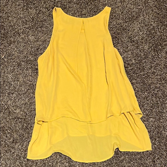 a.n.a Yellow Sleeveless Tank Top Asymmetrical Style - Picture 3 of 3